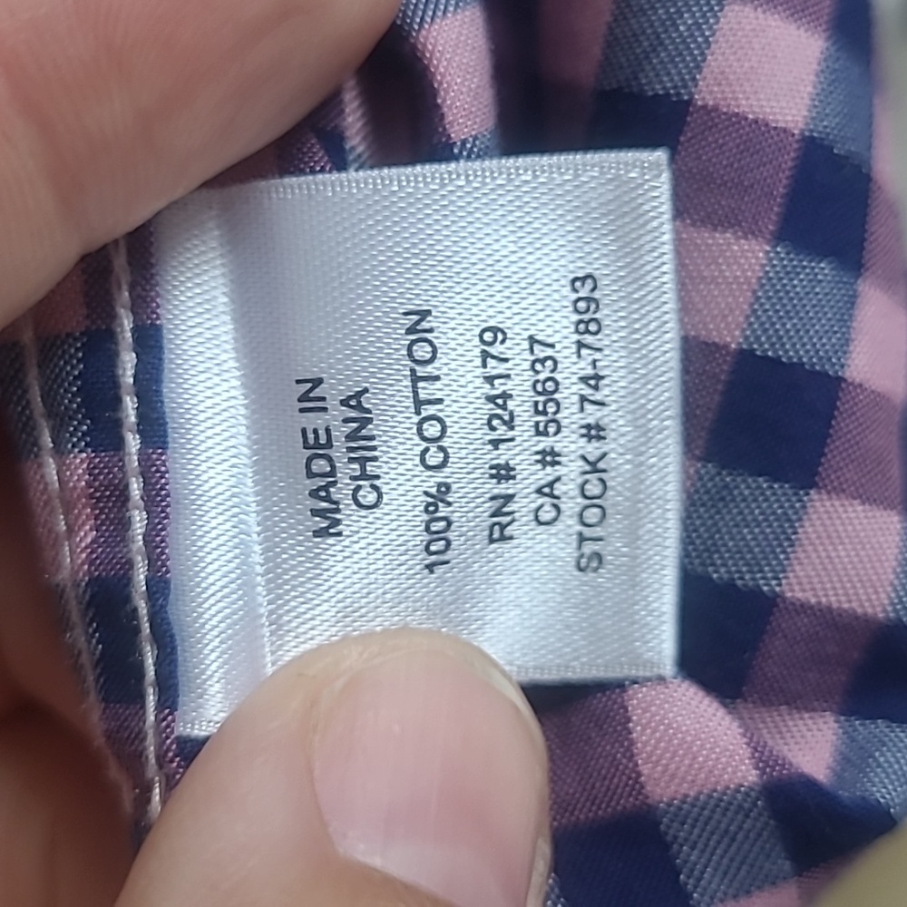 Johnston & Murphy Purple Gingham Men's Shirt Size XL - Picture 9 of 9